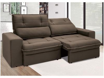 Sofá 3 Lugares Retrátil Reclinável Suede Palatino Linoforte