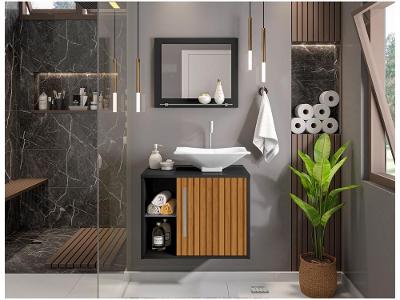 Gabinete Para Banheiro Aéreo com Espelheira Móveis Bechara Baden