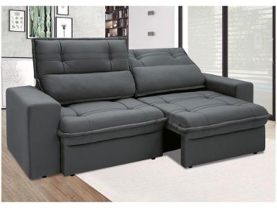 Sofá 4 Lugares Retrátil Reclinável Suede Palatino Linoforte