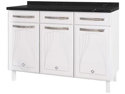 Balcão de Cozinha Telasul Aço 3 Portas 3 Gavetas Cristal