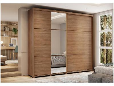 Guarda-roupa Casal Modulado 6 Gavetas 2 Portas de Correr com Espelho Carraro Titan 1173