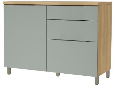 Balcão de Cozinha Nesher 100% MDF 1 Porta 3 Gavetas Marquesa