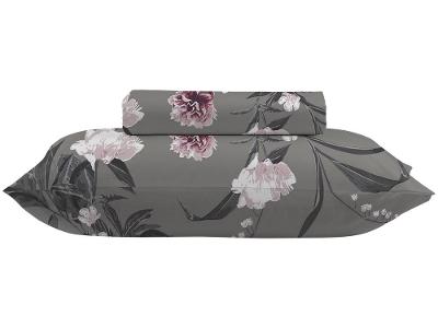 Jogo de Cama Solteiro 100% algodão Camesa 120 fios Super Cotton Vera Cinza 2 Peças