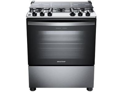 Fogão 5 Bocas Brastemp Cinza e Preto BFS5GDR