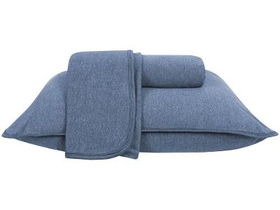 Jogo de Cama Casal Atlântica Mescla Urban Azul Suave 3 Peças