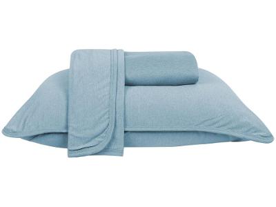 Jogo de Cama Casal Atlântica Mescla Urban Azul Lua 3 Peças