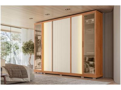 Guarda-roupa Casal 4 Gavetas 6 Portas Caemmun Tela