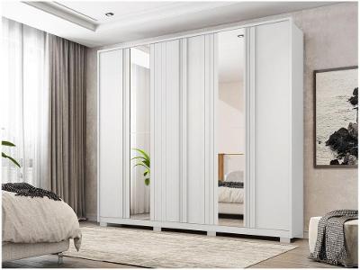 Guarda-roupa Casal com Espelho 4 Gavetas 6 Portas Caemmun Mozart