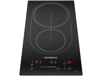Cooktop 2 Bocas Indução Mondial Touch Preto Acendimento Automático CTI-02