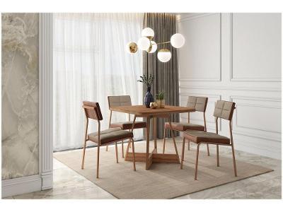 Mesa de Cozinha 4 Cadeiras Quadrada Ana Carraro