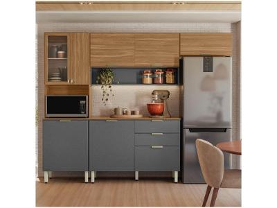 Cozinha Modulada Demóbile Alba com Balcão 8 Portas 2 Gavetas