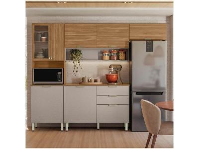 Cozinha Modulada Demóbile Alba com Balcão 8 Portas 2 Gavetas