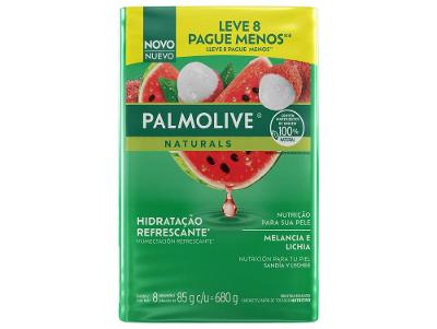 Sabonete em Barra para o Corpo Palmolive Naturals Hidratação Refrescante Melancia & Lichia 85g 8 Unidades