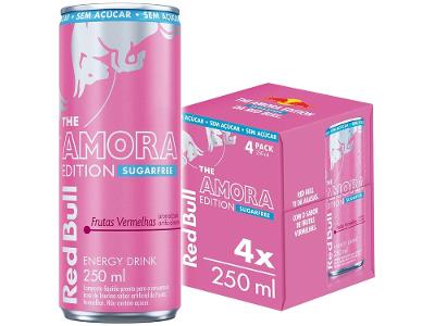 Bebida Energética Red Bull Energy Drink Edition Sugarfree Amora Zero Açúcar 250ml 4 Unidades