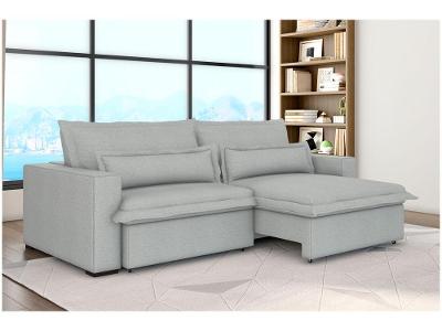 Sofá 4 Lugares Retrátil Reclinável Bouclé Mediterrâneo Bergamo Flexforma Estofados