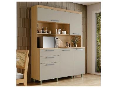 Cozinha Modulada Nesher Nobreza com Balcão 5 Portas 2 Gavetas 100% MDF