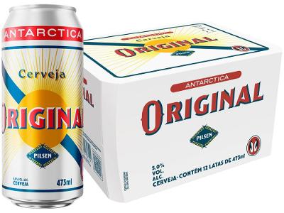 Cerveja Antarctica Original 12 Unidades Lata 473ml