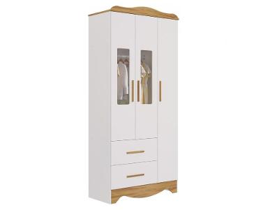 Guarda-roupa 2 Gavetas 3 Portas Moveis Peroba Harmonia