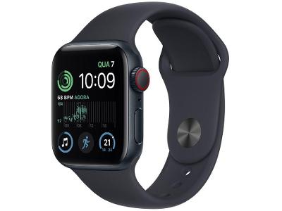 Apple Watch SE 2ª geração GPS + Cellular Caixa Meia-noite de Alumínio 40mm Pulseira Esportiva Meia-noite