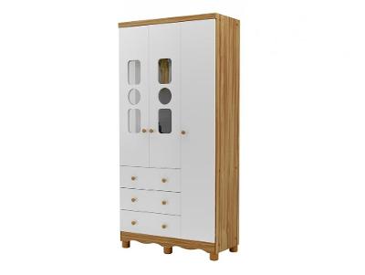 Guarda-roupa de Bebê 3 Gavetas 3 Portas Moveis Peroba Ninho