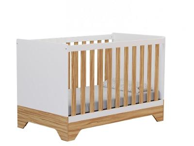 Berço Mini Cama Branco e Amêndoa Moveis Peroba Encantare