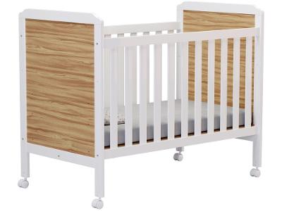 Berço Mini Cama Branco e Amêndoa Moveis Peroba Anjinho