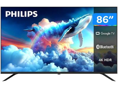 Smart TV 86" Philips DLED 7019 86PUG7019/78 Google TV Quad Core Google Assistente 3 HDMI 2 USB