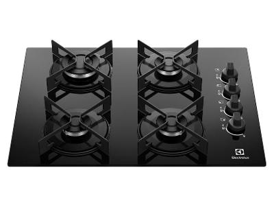 Cooktop 4 B ocas a Gás GLP Preto Efficient KE4GR