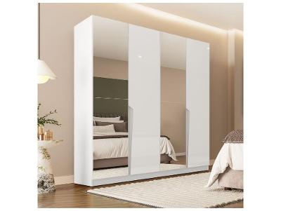Guarda-roupa Casal com Espelho 4 Gavetas 4 Portas Politorno Porto