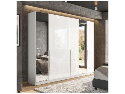 Guarda-roupa Casal 4 Gavetas 6 Portas 2 Espelhos Politorno Porto