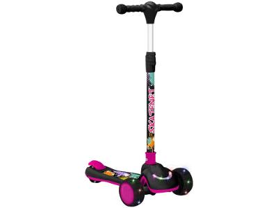 Patinete Infantil 3 Rodas Bandeirante Skatenet Preto e Rosa