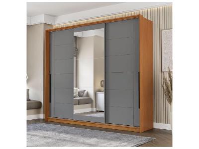 Guarda-roupa Casal com Espelho 4 Gavetas 3 Portas de Correr Lisboa