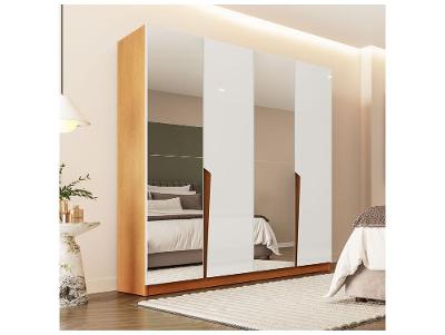 Guarda-roupa Casal com Espelho 4 Gavetas 4 Portas Politorno Porto