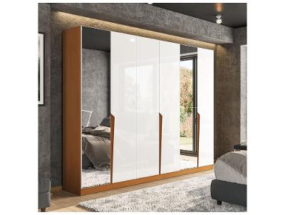Guarda-roupa Casal com Espelho 4 Gavetas 6 Portas Politorno Porto