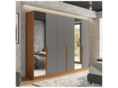 Guarda-roupa Casal com Espelho 4 Gavetas 6 Portas Politorno Porto