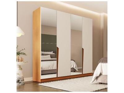 Guarda-roupa Casal com Espelho 4 Gavetas 4 Portas Politorno Porto