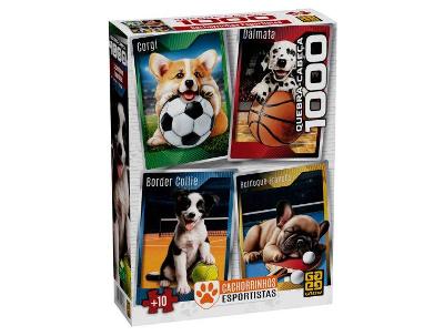 Quebra-cabeça 1000 Peças Cachorrinos Esportistas
