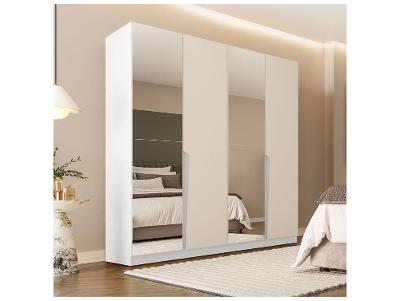 Guarda-roupa Casal com Espelho 4 Gavetas 4 Portas Politorno Porto