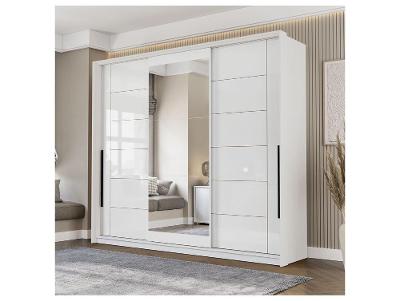 Guarda-roupa Casal com Espelho 4 Gavetas 3 Portas de Correr Politorno Lisboa