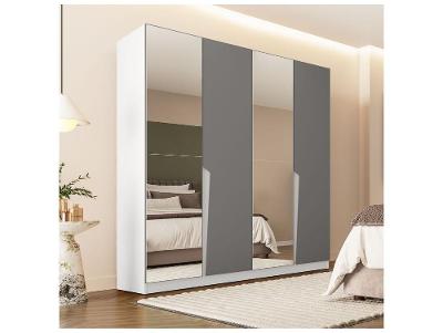 Guarda-roupa Casal com Espelho 4 Gavetas 4 Portas Politorno Porto
