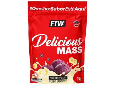 Hipercalórico FTW Delicious Mass em Pó 3kg Banana com Açaí e Leite Condensado