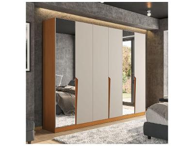 Guarda-roupa Casal com Espelho 4 Gavetas 6 Portas Politorno Porto