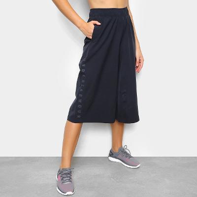Calça Under Armour Cropped Woven Wide Leg Feminina