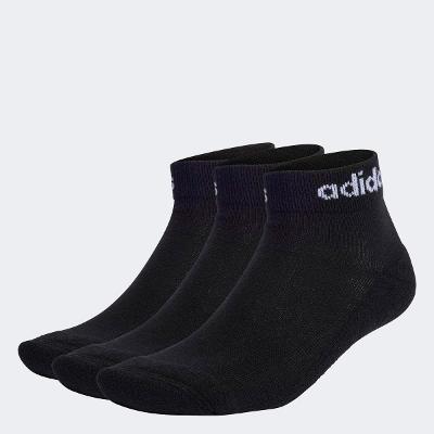 Kit Meia Adidas Cano Baixo Logo Linear c/ 3 Pares