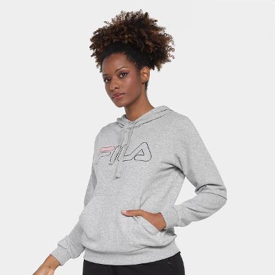 Blusa Moletom Fila Outline Basic com Capuz Feminina