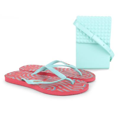 Kit Chinelo Tropical Brasil Estampado Slim Bicolor Feminino