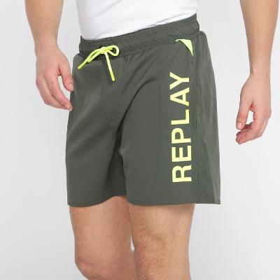 Short Replay Estampado Masculino