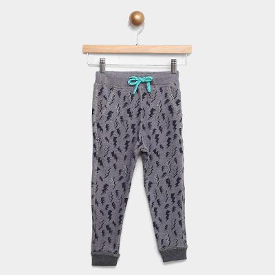 Calça Jogger Infantil Moletom Faltal Estampada Raios Menino