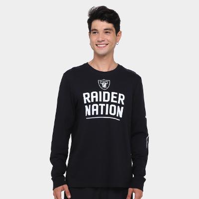 Camiseta Nike NFL Las Vegas Raiders Team Slogan Manga Longa Masculina