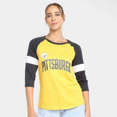 Camiseta Nike NFL Pittsburgh Steelers Slub 3Q Raglan Feminina